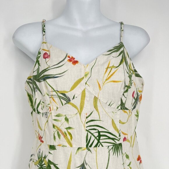 a loves a linen Blend floral tropical print Sun dress‎ Size S Sleeveless - Picture 2 of 9